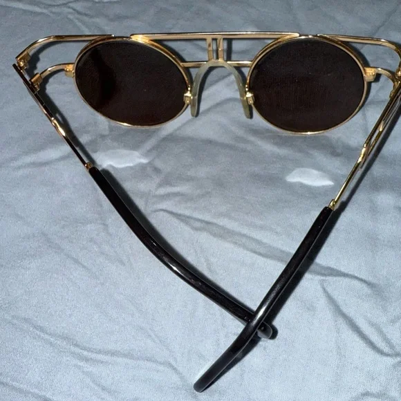 Cazal Gold Sunglasses with Black Lenses